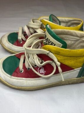 Rare Vintage TRAVEL FOX High Top Sneakers Multicolor Size 6